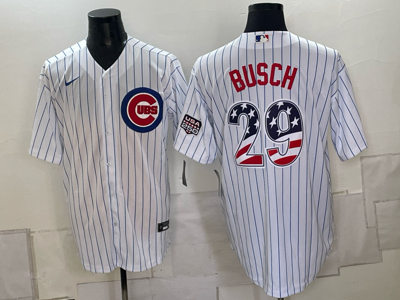 Men 2026 Chicago Cubs #29 Busch white Game Nike MLB Jersey 092402->texas rangers->MLB Jersey